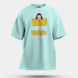 Yaar Ange Yaarada Ange Men/Unisex Oversized T-Shirt in Mint Color