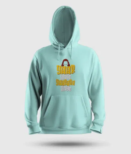 Yaar ange yaarada ange men/unisex hoodie in mint color