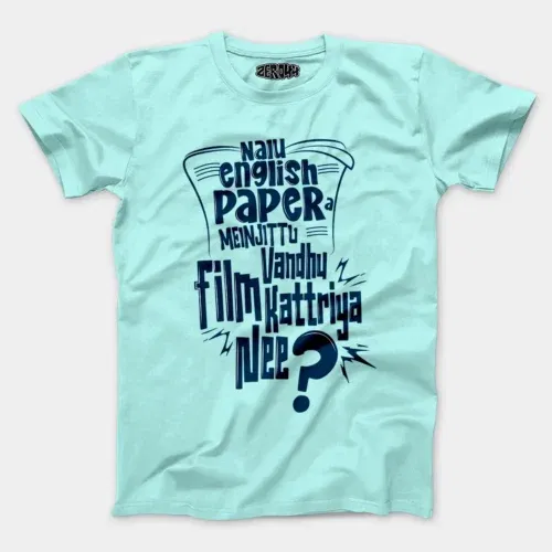 Nalu english paper meinjittu vandhu film kattriya nee men/unisex t-shirt in mint color