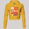 Oru Gentleman Ah Paathuthu Kekkara Kelviyaa Da Idhu Women's Crop Hoodies in Mustard Yellow Color