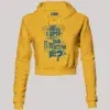 Nalu English Paper Meinjittu Vandhu Film Kattriya Nee Women's Crop Hoodies in Mustard Yellow Color