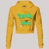 Nee Thirupura Sundari Illa Thiruttu Sundari Women's Crop Hoodies in Mustard Yellow Color