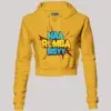 Naa Romba Bisyy Women's Crop Hoodies in Mustard Yellow Color
