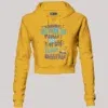 Naanum Valikkaatha Maathiri Evlo Neram Thaan Nadikkirathu Women's Crop Hoodies in Mustard Yellow Color