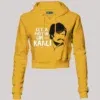 Ketta Payyan Sir Indha Kaali Women's Crop Hoodies in Mustard Yellow Color
