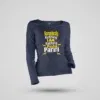 Somebody Kuthing Iam Kathing Women's Long Sleeve T-Shirt in Navy Blue Color