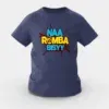 Naa Romba Bisyy Girls Round Neck T-Shirt in Navy Blue Color