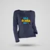 Naa Romba Bisyy Women's Long Sleeve T-Shirt in Navy Blue Color