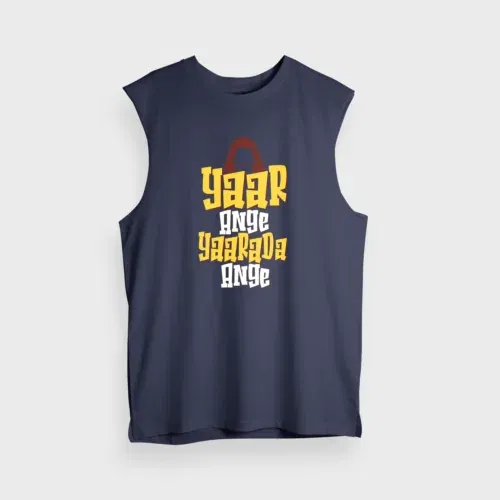 Yaar ange yaarada ange men/unisex tank top in navy blue color
