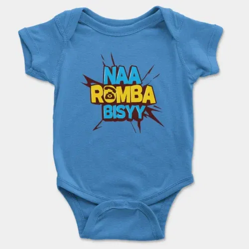 Naa romba bisyy onesie/romper in orchid blue color