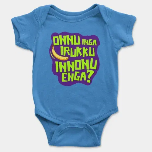 Onnu inga irukku, innonu enga onesie/romper in orchid blue color