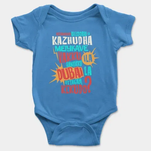 Orthanukku ullooru la kazhudha meiykave vakku ila onesie/romper in orchid blue color