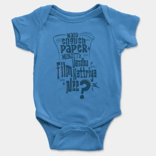 Nalu english paper meinjittu vandhu film kattriya nee onesie/romper in orchid blue color