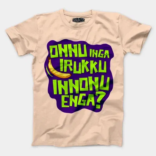 Onnu inga irukku, innonu enga men/unisex t-shirt in peach color
