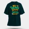 Nee Thirupura Sundari Illa Thiruttu Sundari Men/Unisex Oversized T-Shirt in Petrol Blue Color