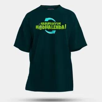 Marupadiyum Modhalenda! Men/Unisex Oversized T-Shirt in Petrol Blue Color
