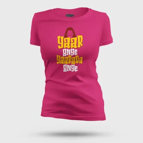 Yaar ange yaarada ange women's t-shirt in pink color