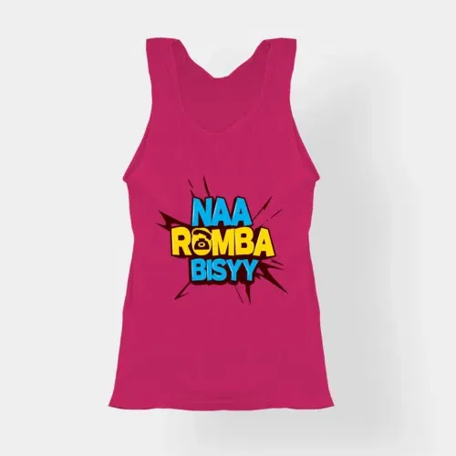 Naa romba bisyy women's tank top in pink color