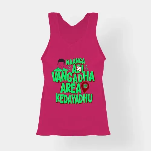 Naanga adi vangadha area ve kedayadhu women's tank top in pink color