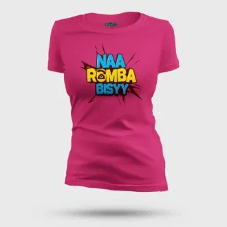 Naa Romba Bisyy Women's T-Shirt in Pink Color