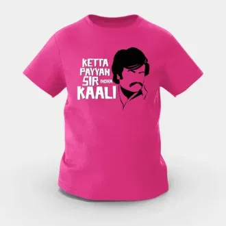 Ketta Payyan Sir Indha Kaali Girls Round Neck T-Shirt in Pink Color