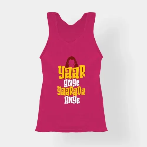 Yaar ange yaarada ange women's tank top in pink color