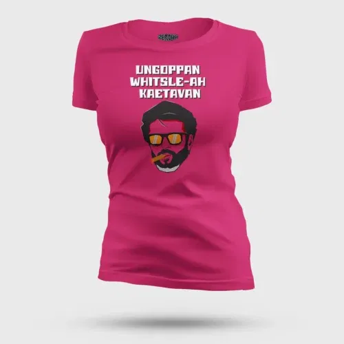 Ungoppan whistle ah kaetavan women's t-shirt in pink color