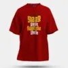 Yaar Ange Yaarada Ange Men/Unisex Oversized T-Shirt in Red Color