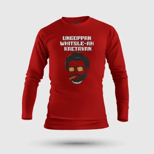 Ungoppan whistle ah kaetavan men/unisex long sleeve t-shirt in red color