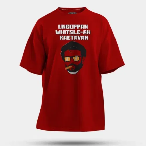 Ungoppan whistle ah kaetavan men/unisex oversized t-shirt in red color