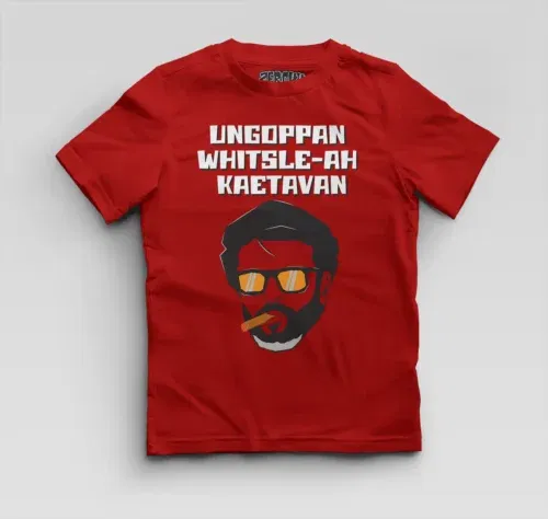 Ungoppan whistle ah kaetavan boys round neck t-shirt in red color