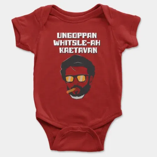 Ungoppan whistle ah kaetavan onesie/romper in red color