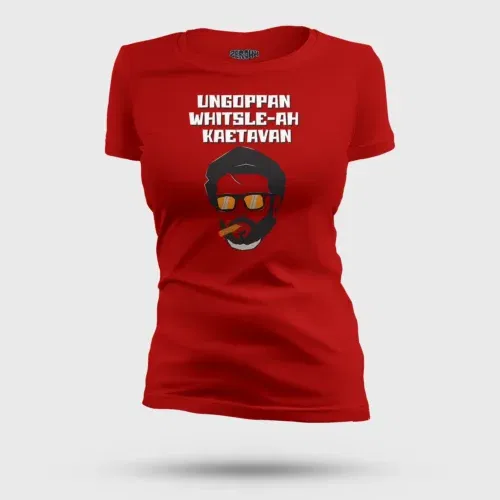 Ungoppan whistle ah kaetavan women's t-shirt in red color
