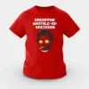 Ungoppan Whistle Ah Kaetavan Girls Round Neck T-Shirt in Red Color