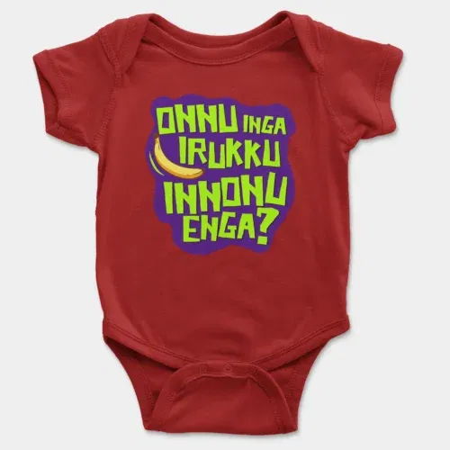 Onnu inga irukku, innonu enga onesie/romper in red color