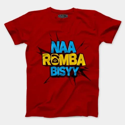 Naa romba bisyy men/unisex t-shirt in red color