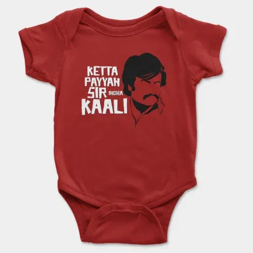 Ketta payyan sir indha kaali onesie/romper in red color