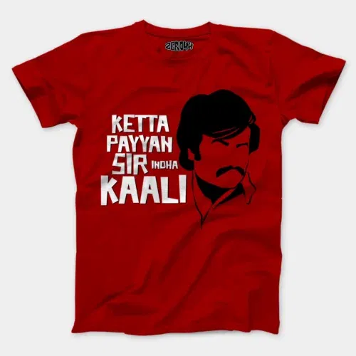 Ketta payyan sir indha kaali men/unisex t-shirt in red color
