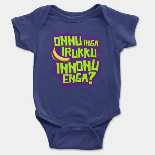 Onnu inga irukku, innonu enga onesie/romper in royal blue color