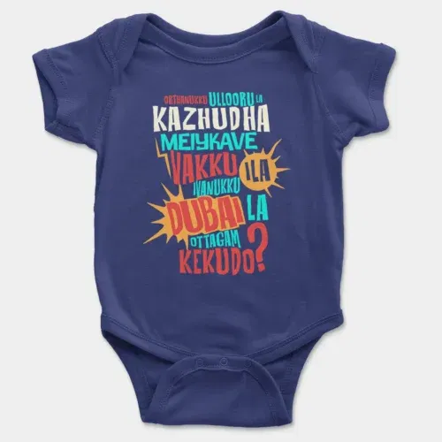 Orthanukku ullooru la kazhudha meiykave vakku ila onesie/romper in royal blue color