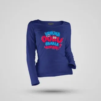 Innuma Indha Ooru Namala Nambudhu Women's Long Sleeve T-Shirt in Royal Blue Color