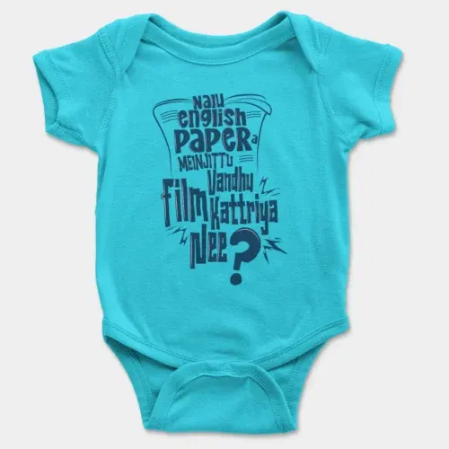 Nalu english paper meinjittu vandhu film kattriya nee onesie/romper in skyblue color