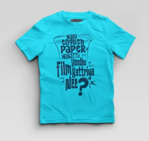 Nalu english paper meinjittu vandhu film kattriya nee boys round neck t-shirt in skyblue color