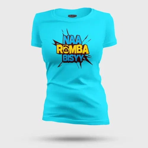 Naa romba bisyy women's t-shirt in skyblue color