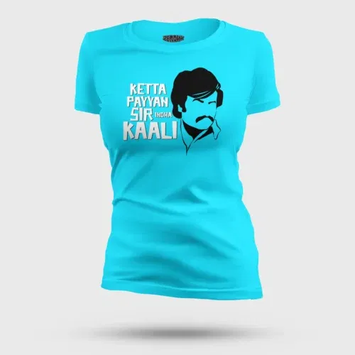 Ketta payyan sir indha kaali women's t-shirt in skyblue color