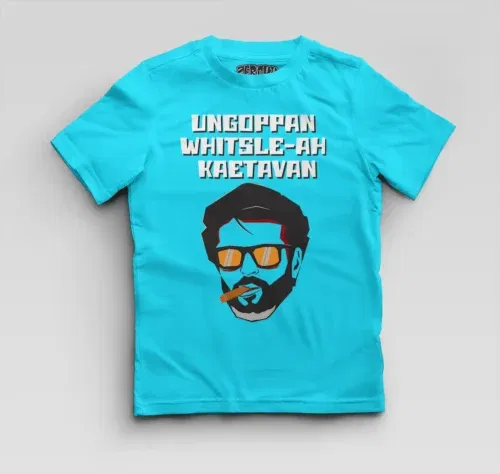 Ungoppan whistle ah kaetavan boys round neck t-shirt in skyblue color