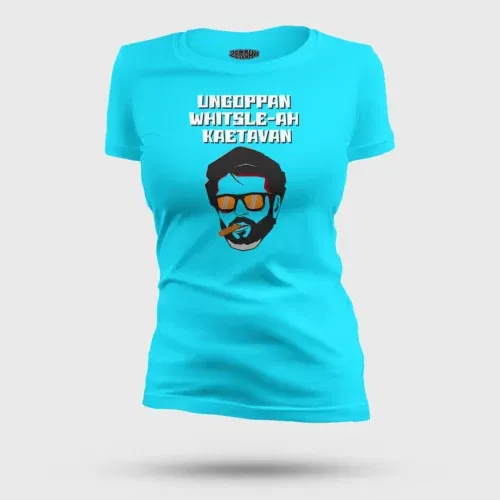 Ungoppan whistle ah kaetavan women's t-shirt in skyblue color