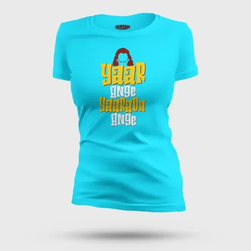 Yaar ange yaarada ange women's t-shirt in skyblue color