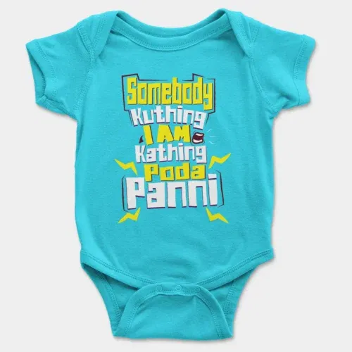 Somebody kuthing iam kathing onesie/romper in skyblue color