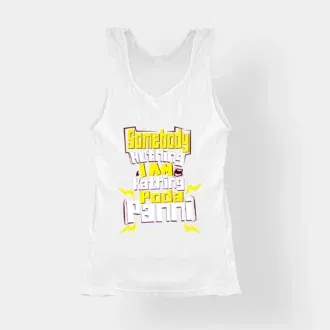 Somebody Kuthing Iam Kathing Women's Tank Top in White Color